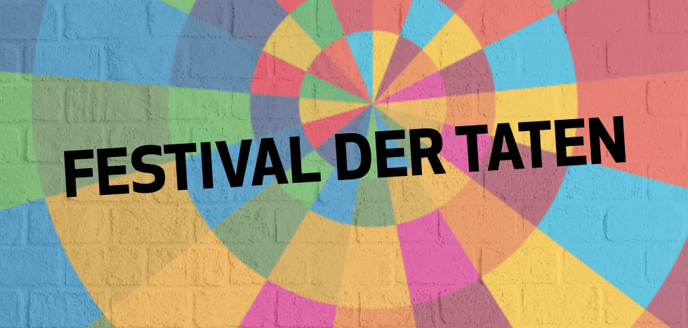 Festival der Taten Logo mit Schriftzug "Festival der Taten"