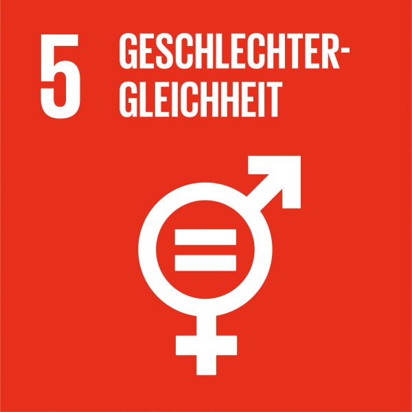 Icongrafik für das Nachhaltigskeitsziel Nummer 5 - Geschlechtergleichheit